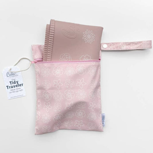 Tidy Traveler Printed Placemat Set | Petal Pink Blossoms