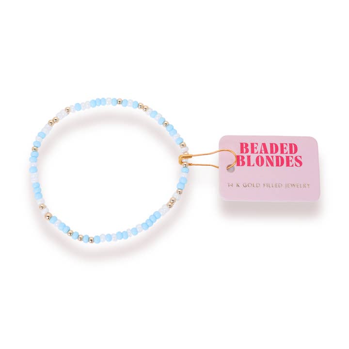 Pastel Blue & White Game Day Sprinkle Bracelet