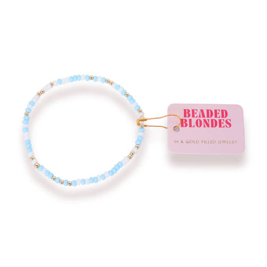 Pastel Blue & White Game Day Sprinkle Bracelet