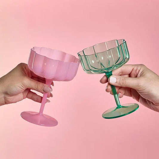 Mahjong Plastic Coupe Glasses - Set of 4