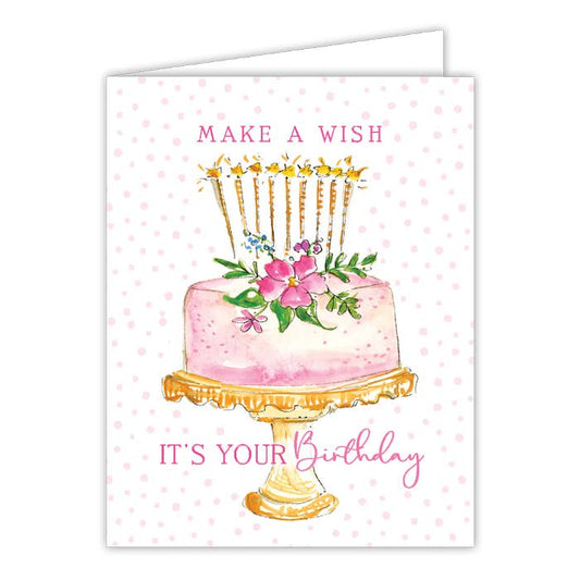 Greeting Card | Birthday | Wish Pink Cake