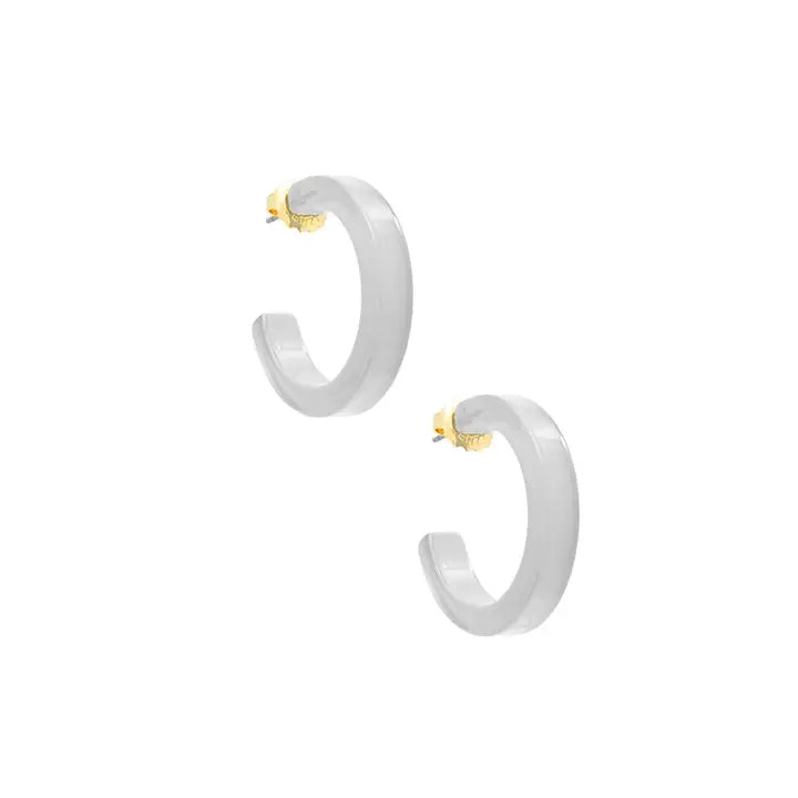 Small Resin Hoop Earring | Gray