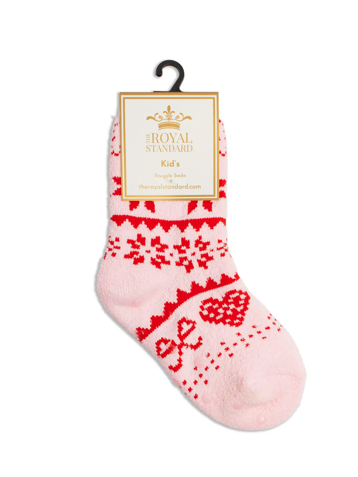 Kid's Christmas Sweater Snuggle Socks Pink/Red