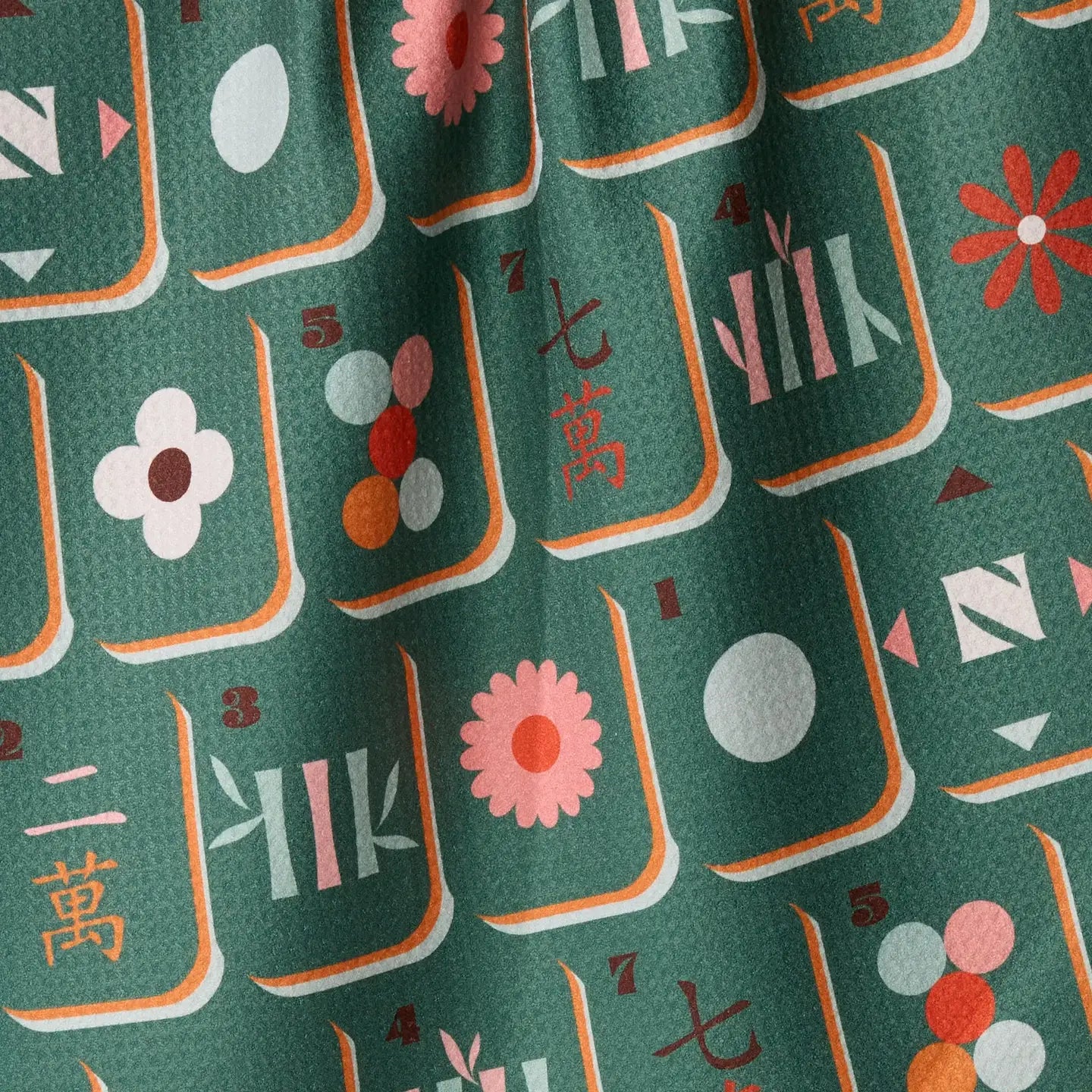 Tea Towel | Moss Tile Toss Mahjong