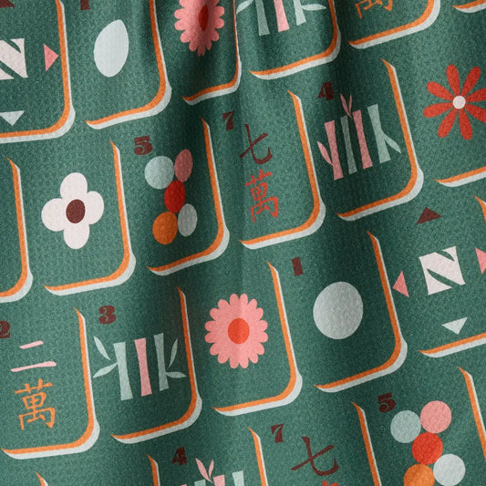 Tea Towel | Moss Tile Toss Mahjong