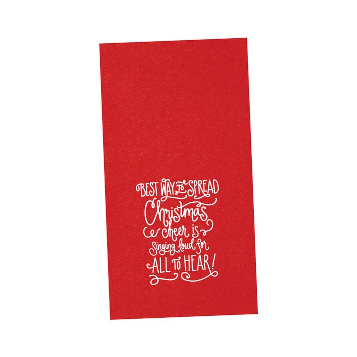 Guest Towel Napkins | Christmas Cheer | Red