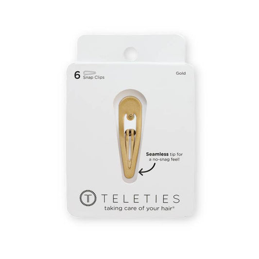 Teleties | Snap Clip | 6 Count | Gold