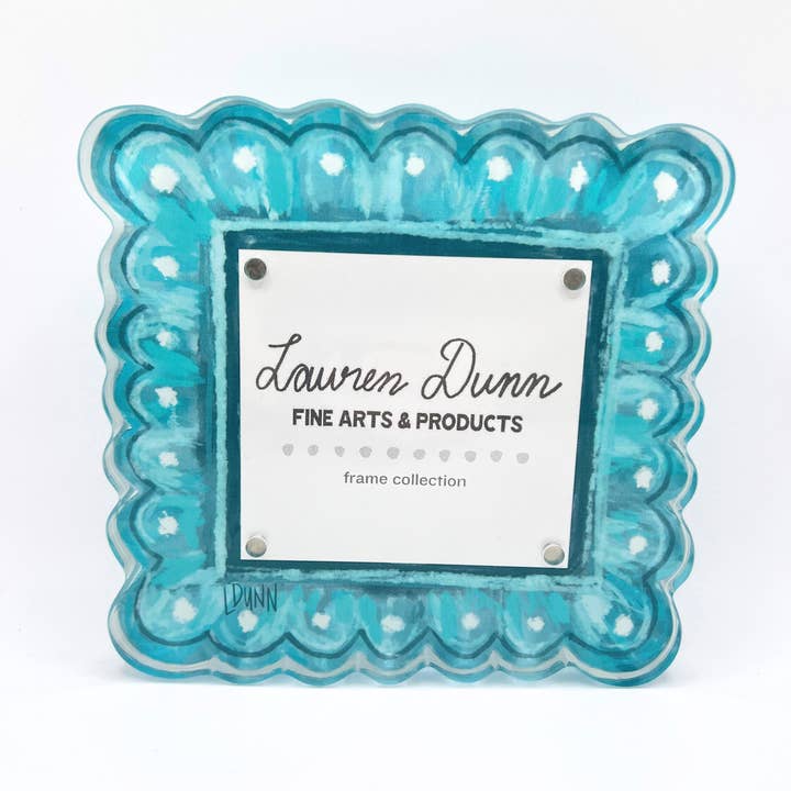 Acrylic Frame | Teal Scallops