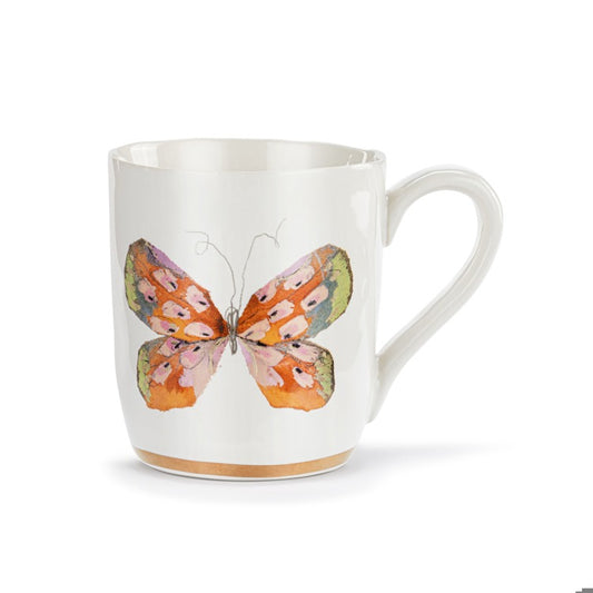 Butterfly Mug w/Gold Trim | Orange/Multi