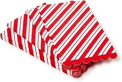 Peppermint Twist Dinner Napkin/Guest Towel | Scalloped Edge