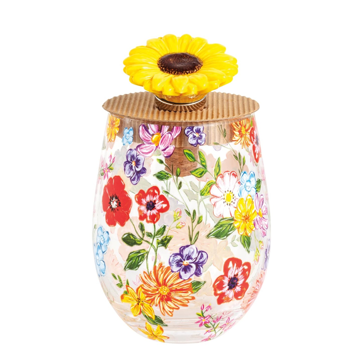 Floral Stemless Glass Set
