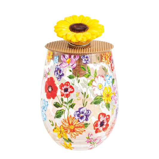 Floral Stemless Glass Set