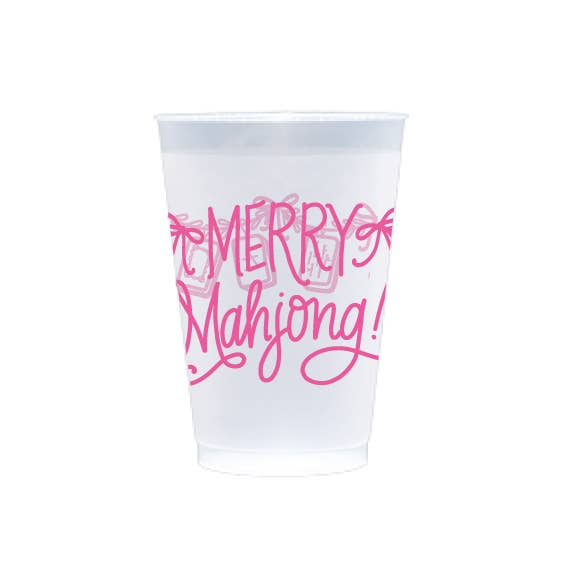 Merry Mahjong Frosted Cups | Pink