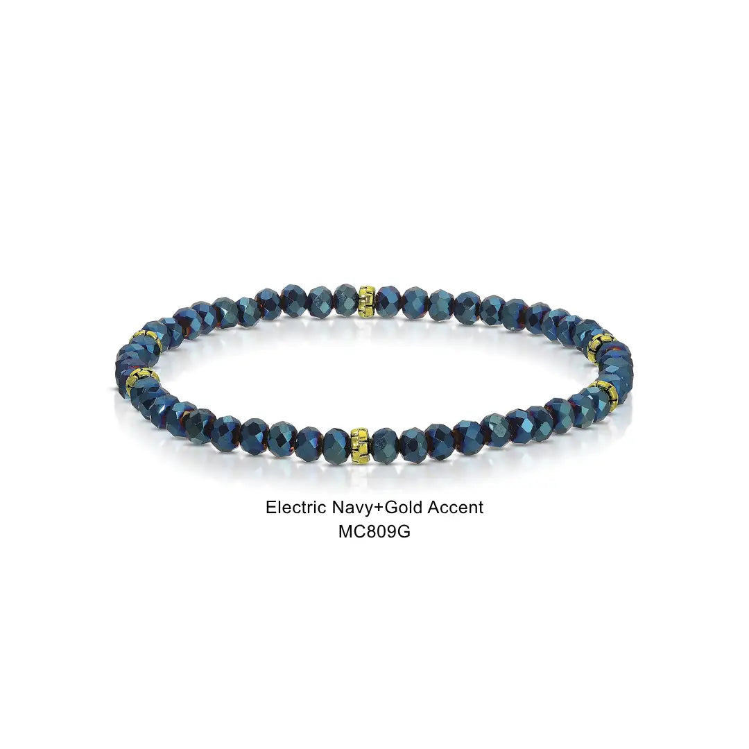 Gem Bracelet - Electric Navy w/Gold Accent