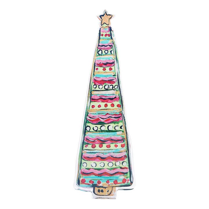 Red Wavy Stripe Christmas Tree | Acrylic Stand