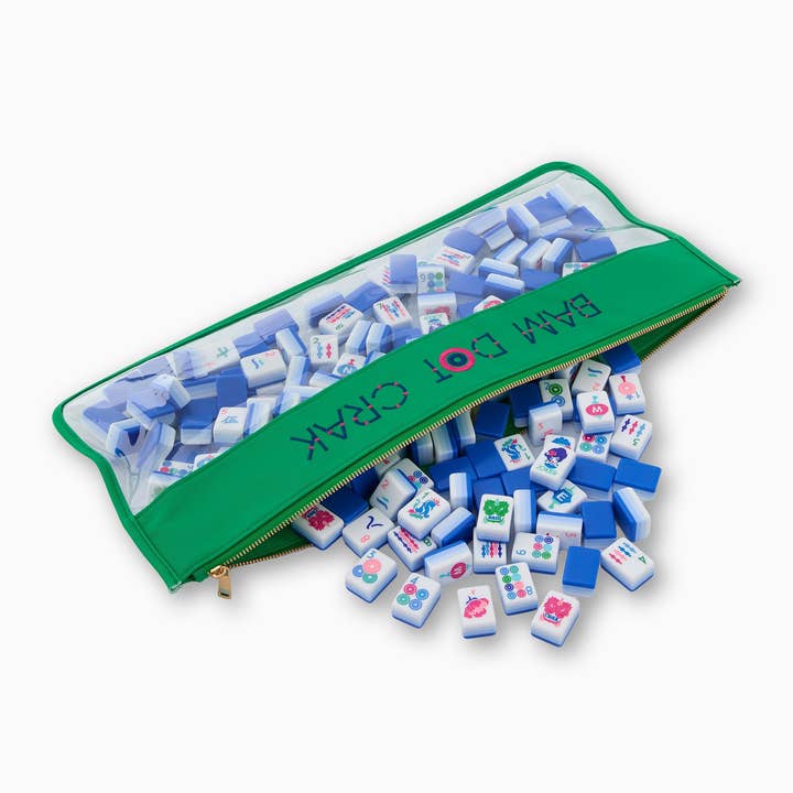 Mahjong Bag | Bam Dot Crak | Kelly Green