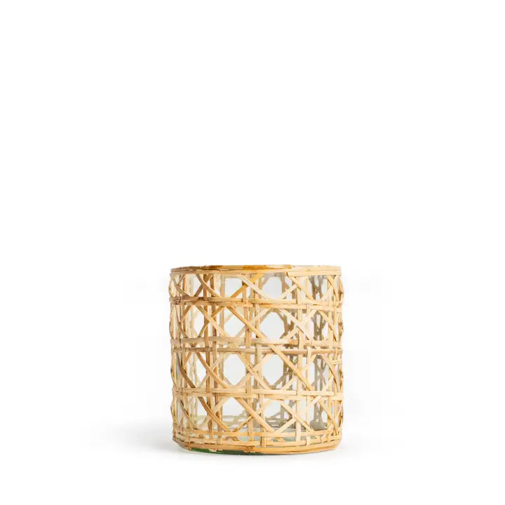 Mia Cane Candle Holder | Clear/Natural | Small