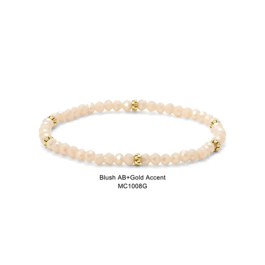 Gem Bracelet - Blush w/Gold Accents