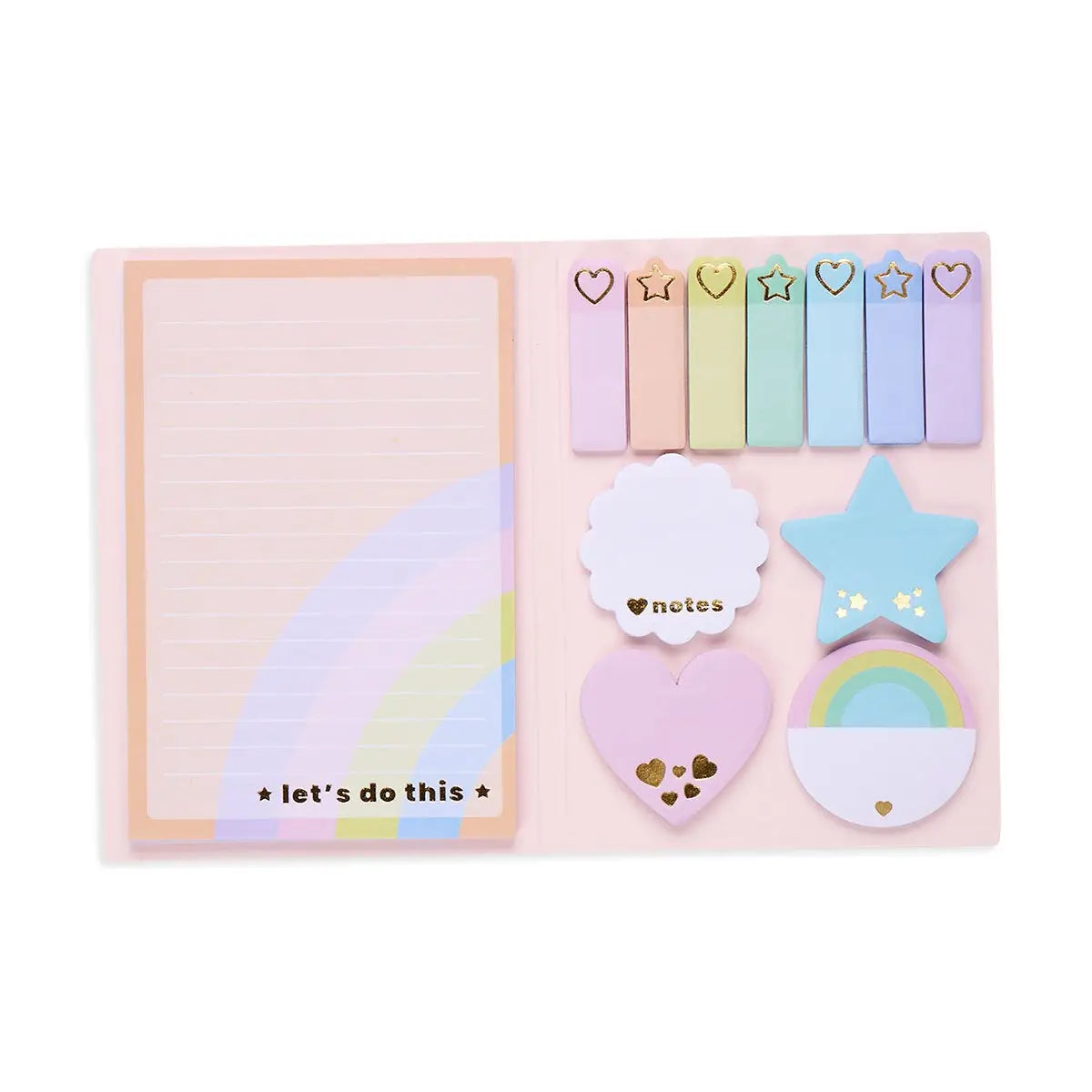 Side Notes: Sticky Tab Note Set - Pastel Rainbows