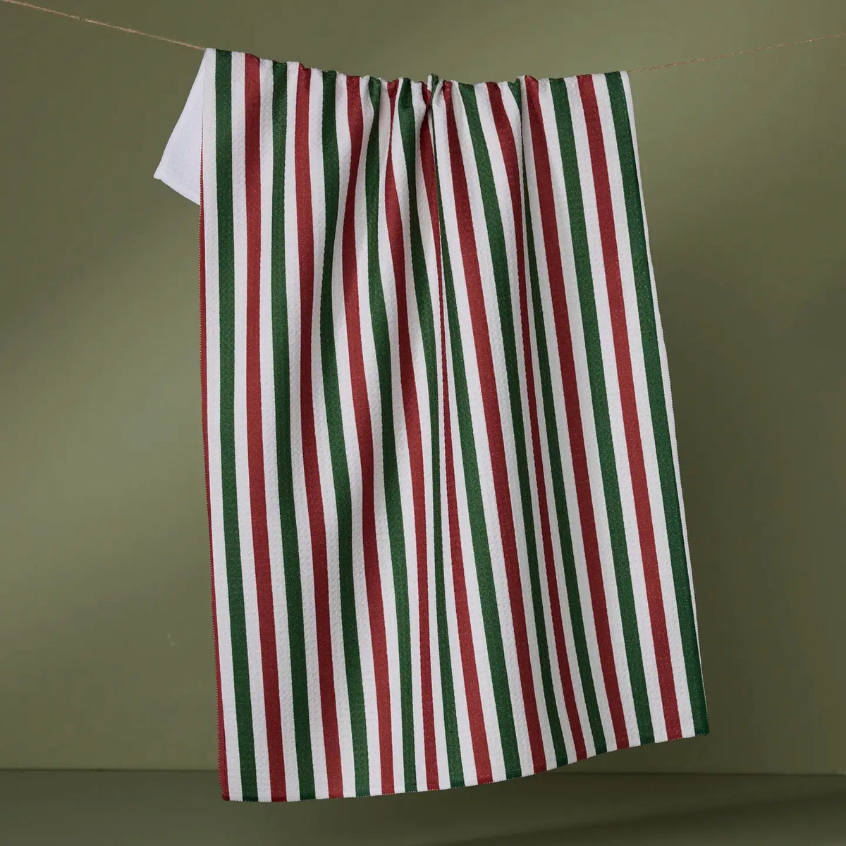 Tea Towel | Ribbon Green Red