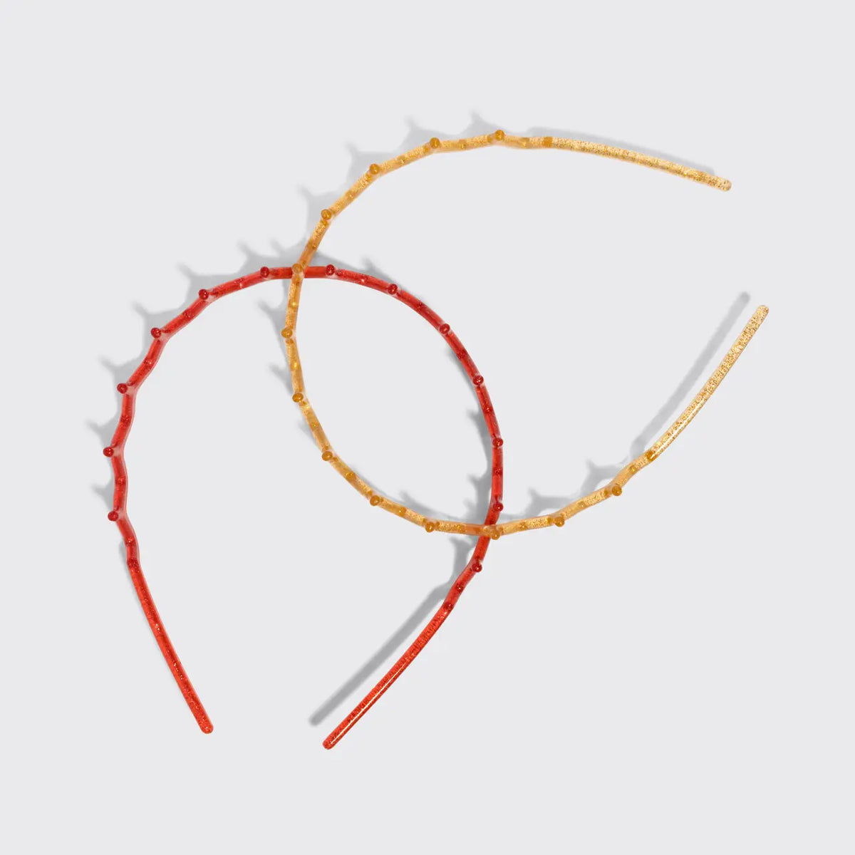Zigzag Headbands 2pc Set - Gold & Red