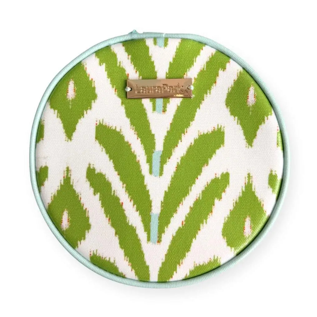 Round Jewelry Case | Petite Frond Green