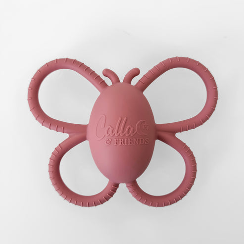 Butterfly Rattle Teether | Petunia Pink
