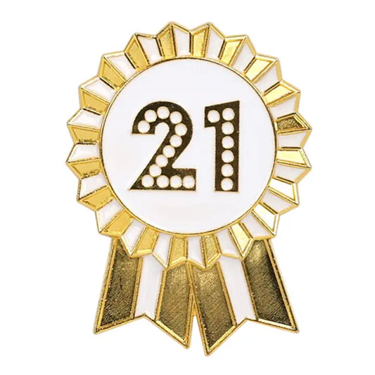 Luxe Gold Enamel Birthday Pin Badge | 21