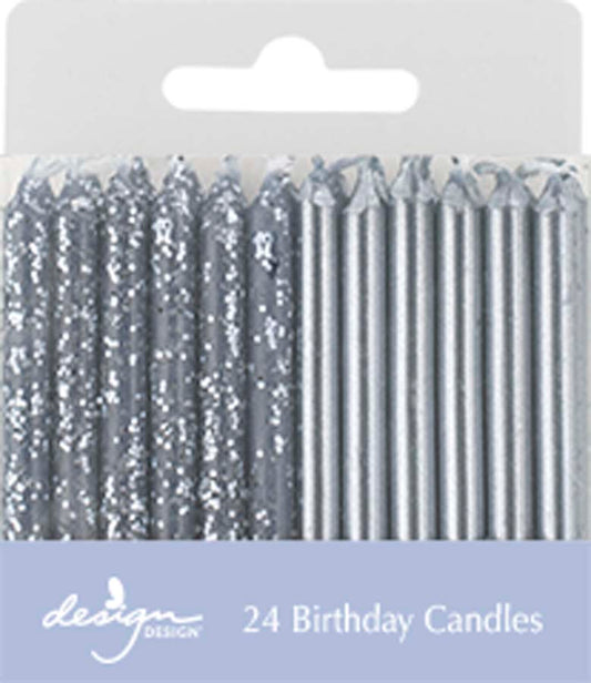 Birthday Candles | Metallic Silver