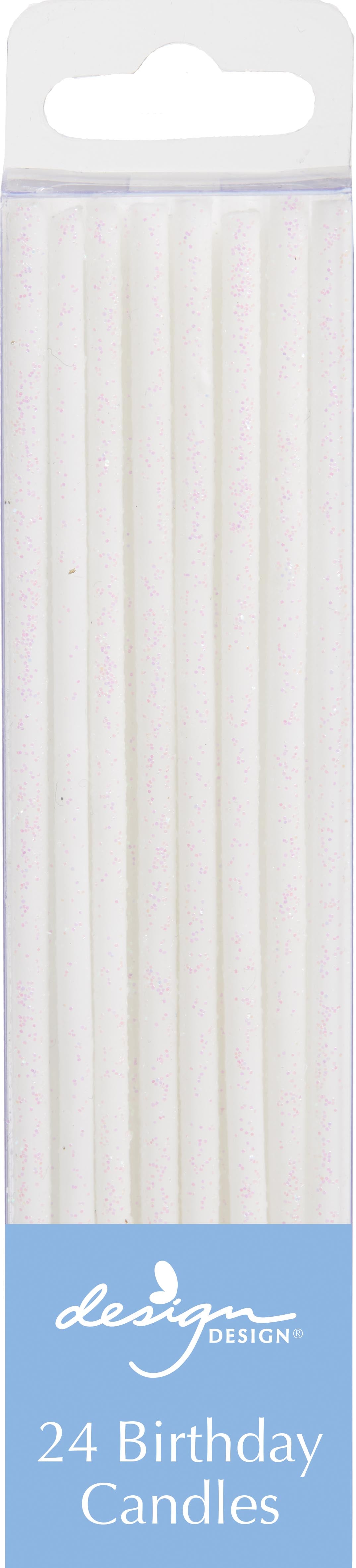 Birthday Candles | Thin | White Glitter