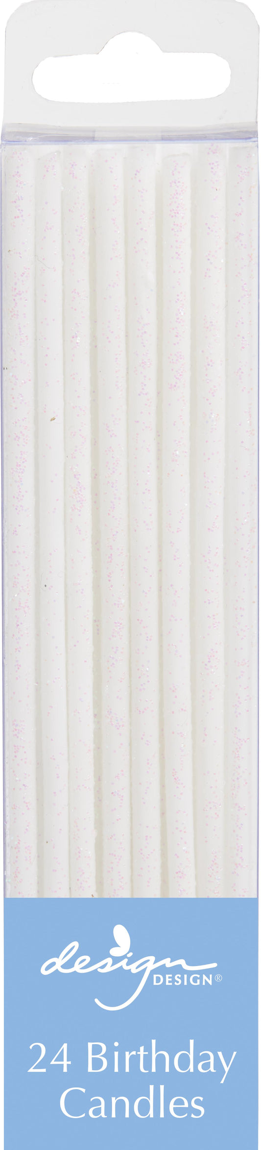 Birthday Candles | Thin | White Glitter