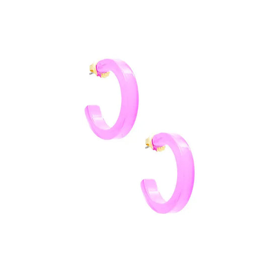Small Resin Hoop Earring | Lavender