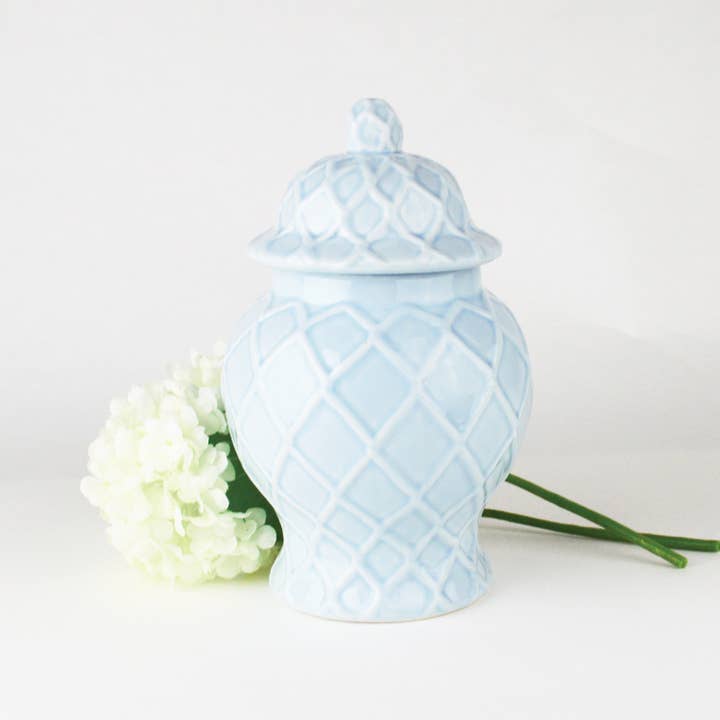 Light Blue Textured Ginger Jar | Small