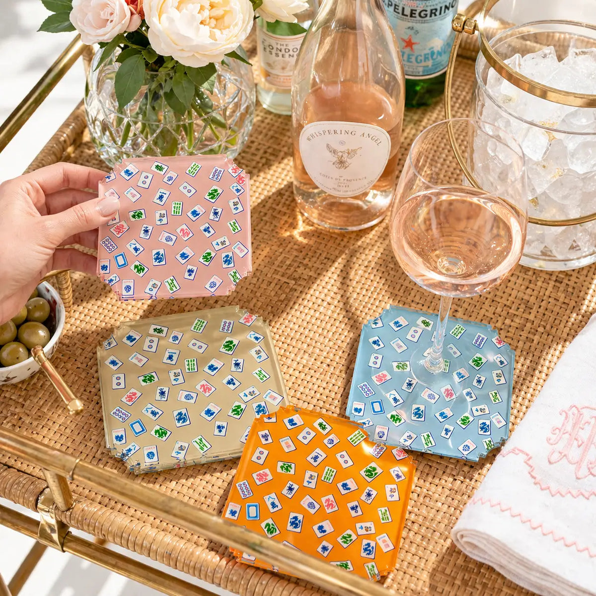 Boxed Acrylic Coaster Set of 4 | Preppy Mahjong