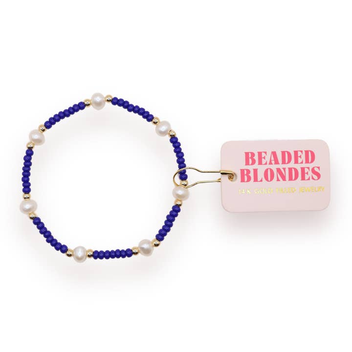 Cobalt Blue Pearl Bracelet