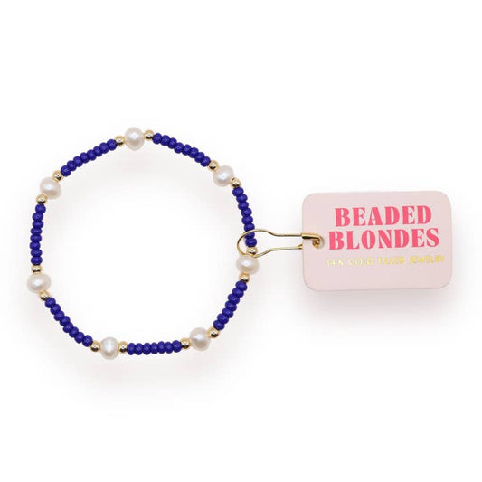 Cobalt Blue Pearl Bracelet