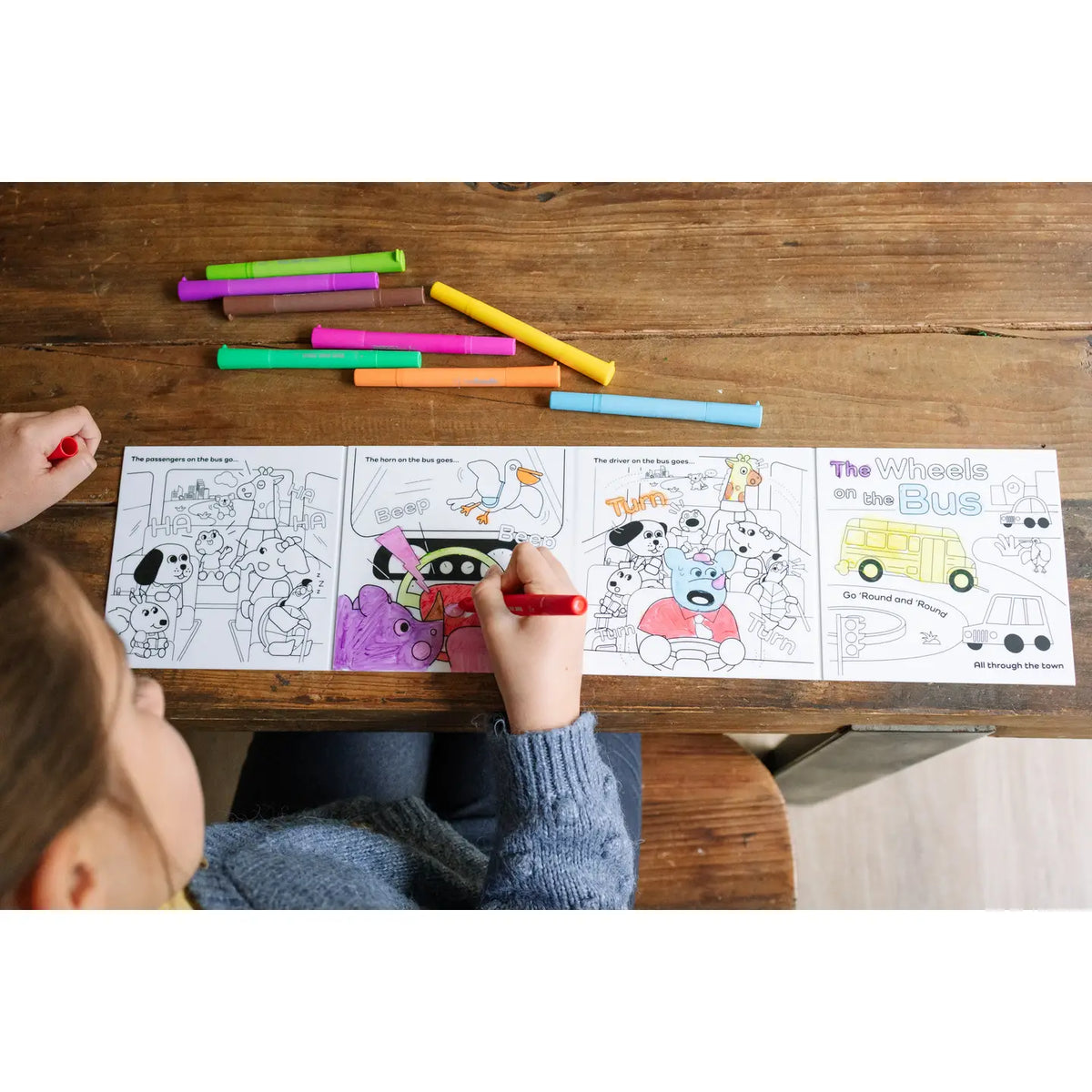 Reusable Coloring Book | Wheels On the Bus