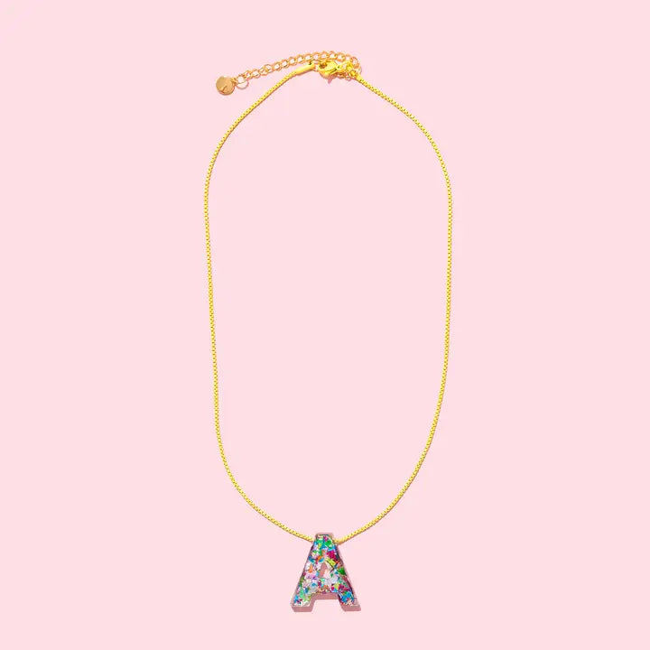 Colorful Confetti Letter Necklace | Assorted Styles