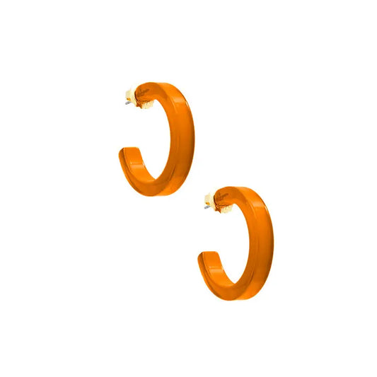 Small Resin Hoop Earring | Orange
