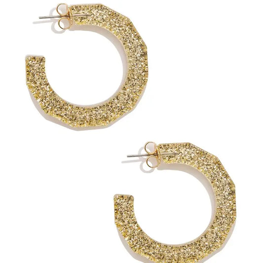 Small Textured Hoop Earring | Gold