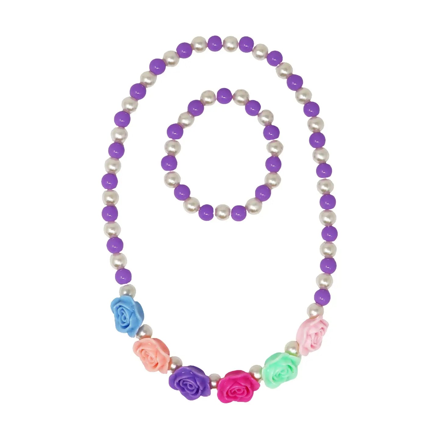 Rosy Candy Necklace & Bracelet Set | Assorted Colors