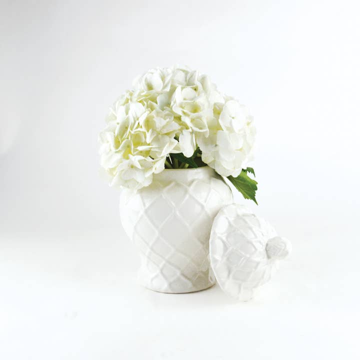 White Textured Ginger Jar | Small