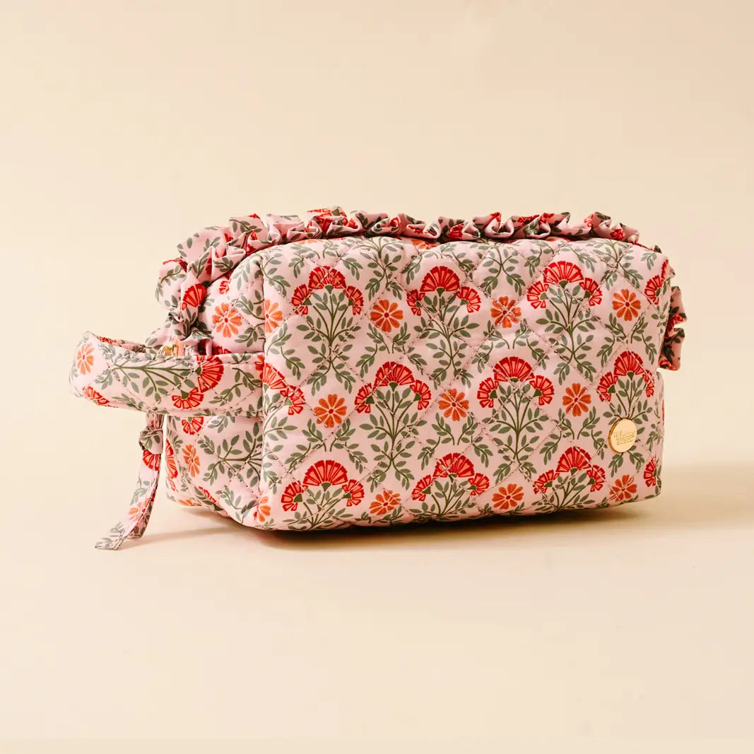 Essentials Quilted Cosmetic Pouch | Everbloom Dusty Rose