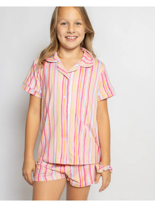 Girl's Addie Stripe Sleep Shorts Set