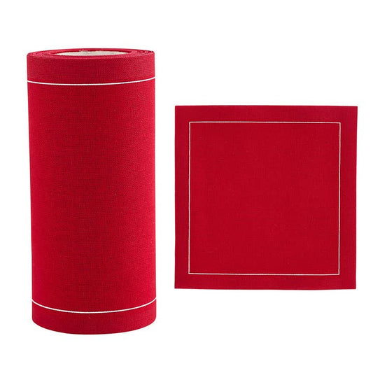 Cocktail Napkin Roll | Solid Red Carpet