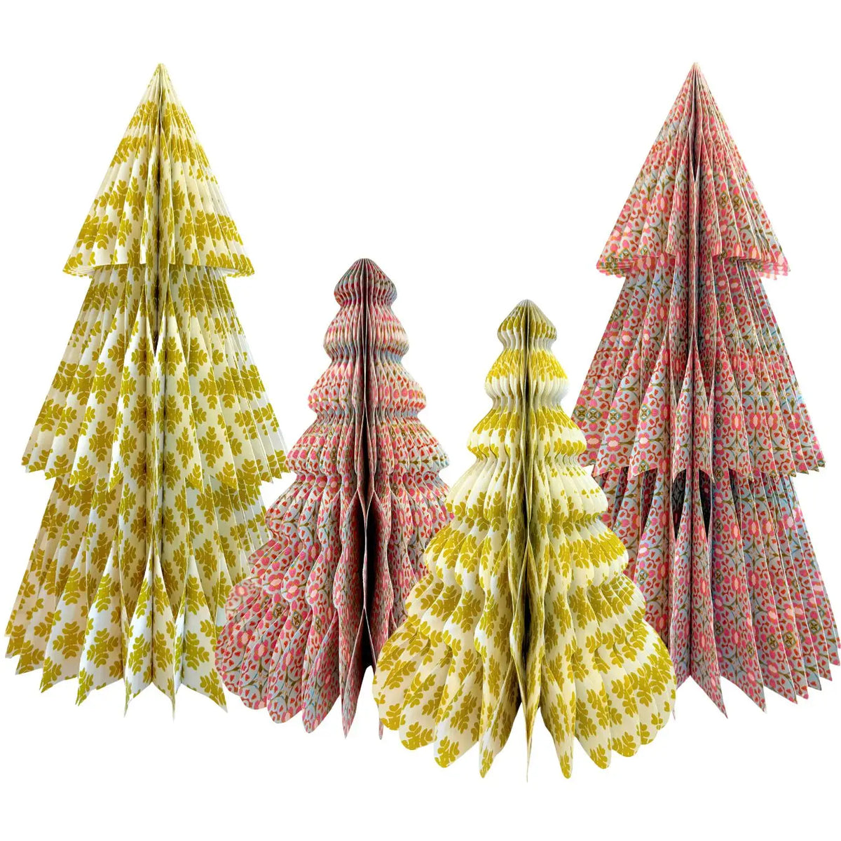 Brushstrokes Citrine 18" 3-Tier Honeycomb Christmas Tree