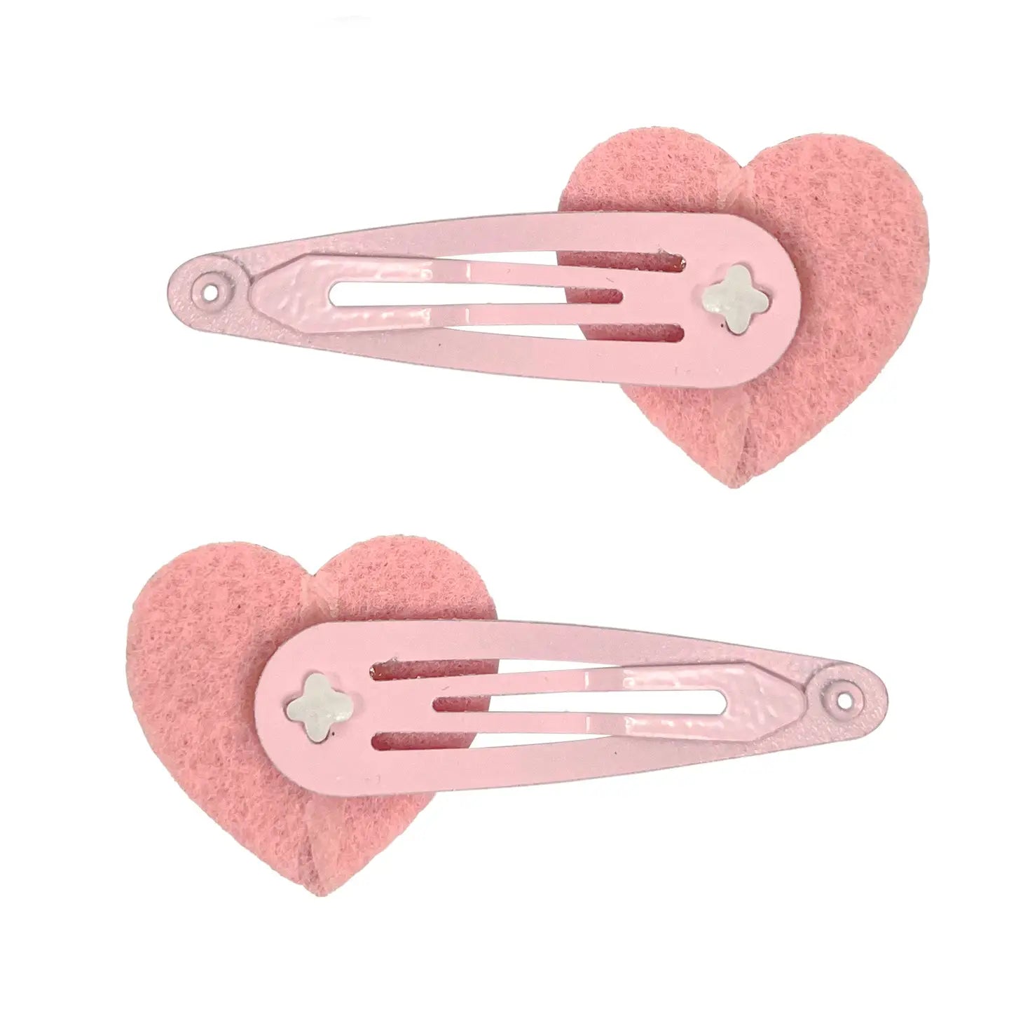 Pink Rhinestone Heart Hair Clips
