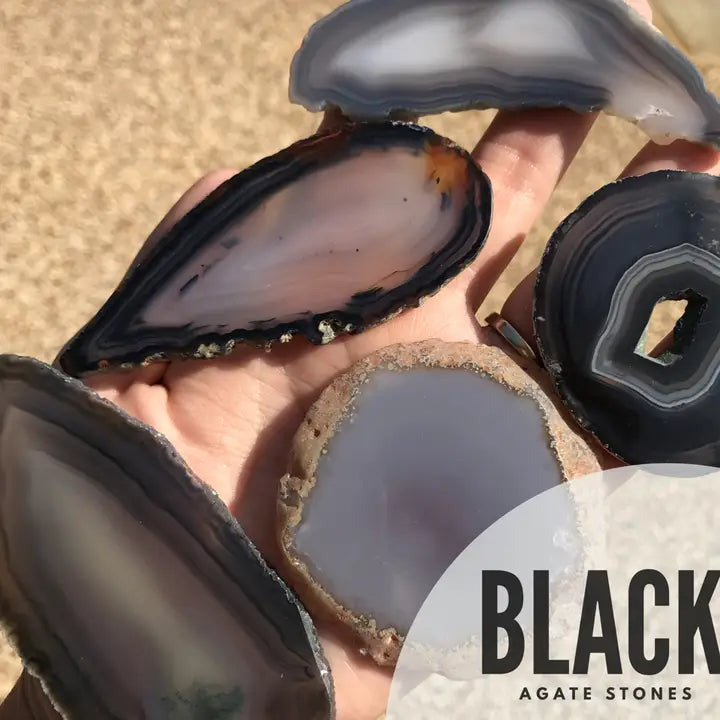 Agate Wine Stopper | Black/Grey