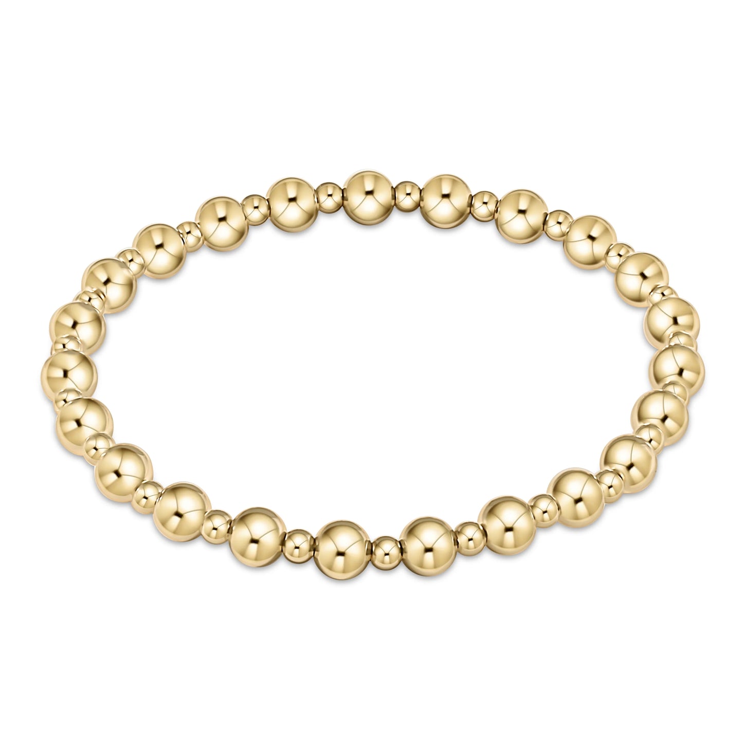 Extends | Classic Grateful Pattern 5mm Bead Bracelet | Gold