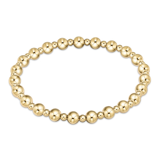 Extends | Classic Grateful Pattern 5mm Bead Bracelet | Gold